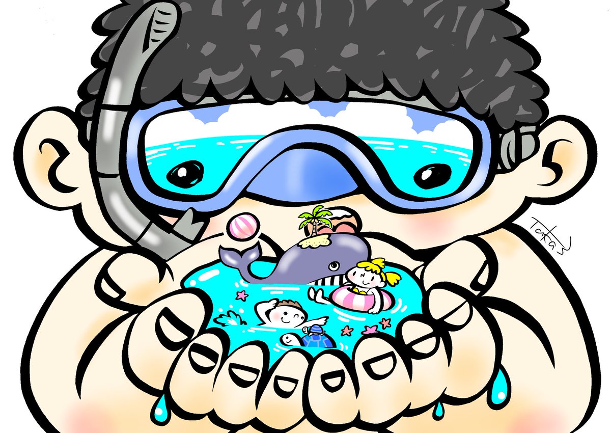 タカさん 絵描きさん 本日は 海の日 だそうですヨ 海の日 イラスト タイムラインを海にしよう