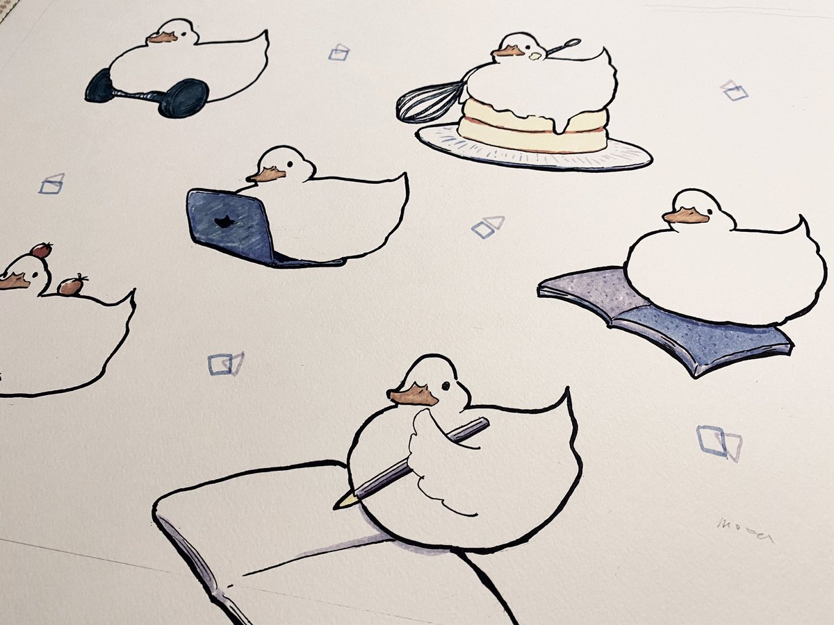 「stay home ducks 」|mocaのイラスト