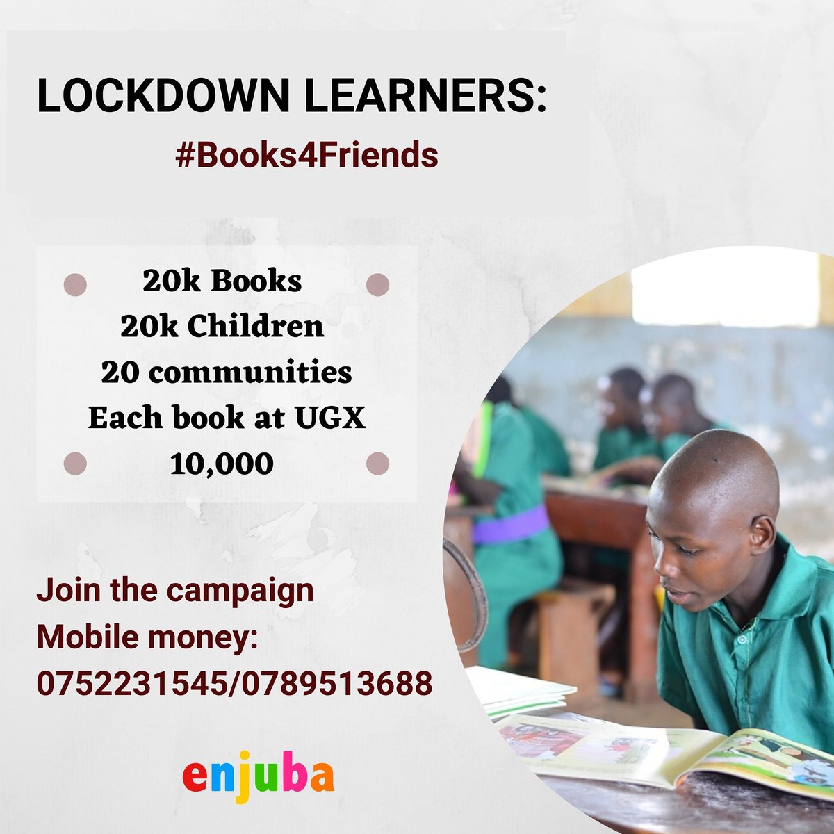 enjuba1's tweet photo. ATTENTION: 20,000 Books for Rural Children. 
(Thread)
We normally run one book giving campaign a year, but this year is not normal. Thanks to your generous support, earlier in the year we raised over 1,000 books and delivered them to children in Namisindwa. #Books4myVillage https://t.co/dsFQCxEI3D