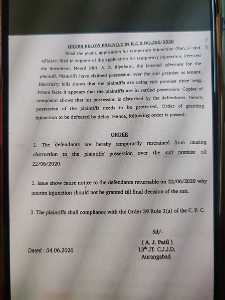 sdo4673's tweet photo. @Hak9623 @JTMDAURANGABAD @CMDMSEDCL @ceaurangabad @SuptAbad please find attached herewith the order copy of Honorable Court. As per the orders of Honorable Court this office cannot take any actions furhter till the decision https://t.co/jwogM8IFTt