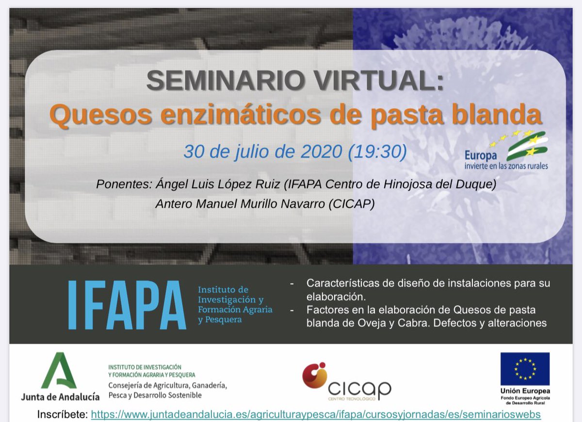 redqueserias's tweet image. Seminarios virtuales organizados por IFAPA juntadeandalucia.es/agriculturaype… #QueRed