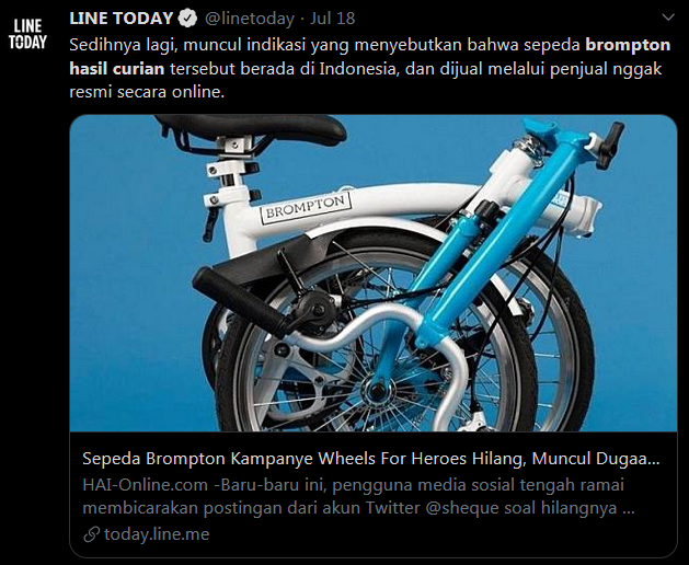 Harus dicari kebenarannya #bareskrimpolri, SAYA tidak tertarik memiliki BROMTON, tapi jangan bilang kalo negara ini adalah PENADAH walau dengan menuliskan DUGAAN

today.line.me/id/pc/article/…