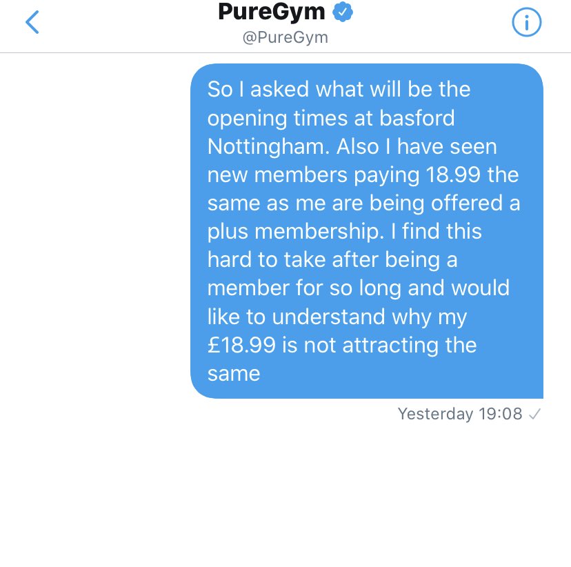 benbilbux's tweet photo. ⁦@PureGym⁩ # you asked me to  DM as I have emailed and messenger but still no answers https://t.co/qKzemopvZp