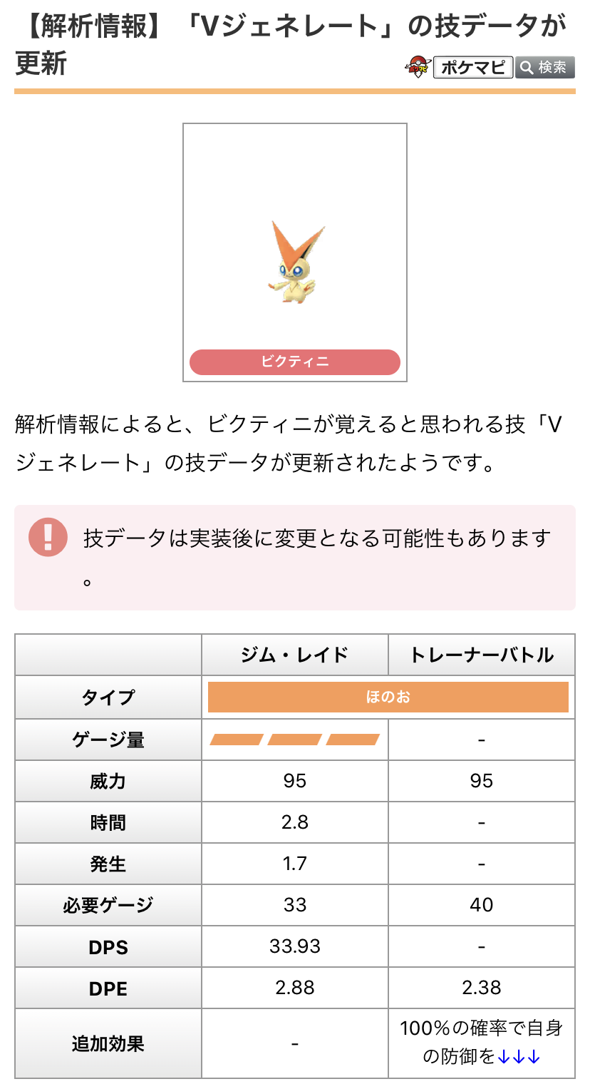 טוויטר ポケモンgo攻略情報 ポケマピ בטוויטר 解析情報 ビクティニが覚えると思われる技 Vジェネレート の技データが更新されたようです 詳細はこちら T Co Ffw5ja7sc0 ポケモンgo ビクティニ T Co Pcazu4xdl7