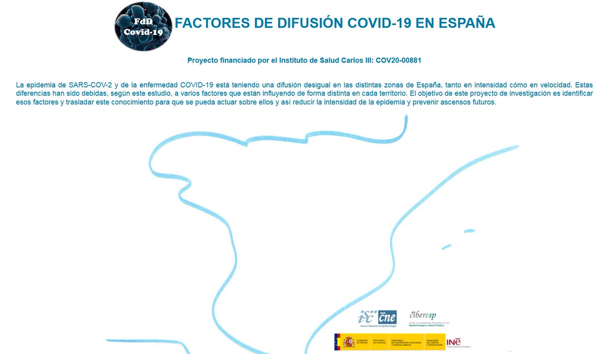 Trabajo del ISCII-CNE y CIBER-Salud Pública:

FACTORES DE DIFUSIÓN COVID-19 EN ESPAÑA

portalcne.isciii.es/fdd/