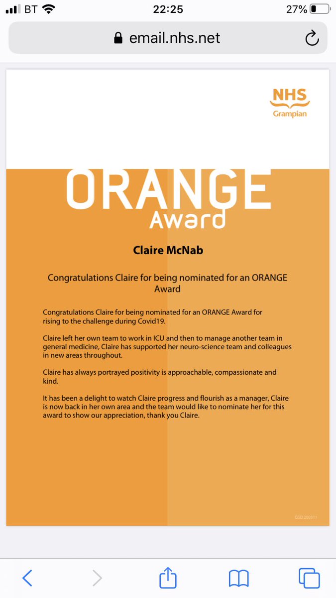 Thank you, Truly touched and humbled, it is always pleasure to work with and support such passionate caring people love team Neuro and my job. 🧡🧠 ⁦<a href="/NHSGrampian/">NHS Grampian</a>⁩