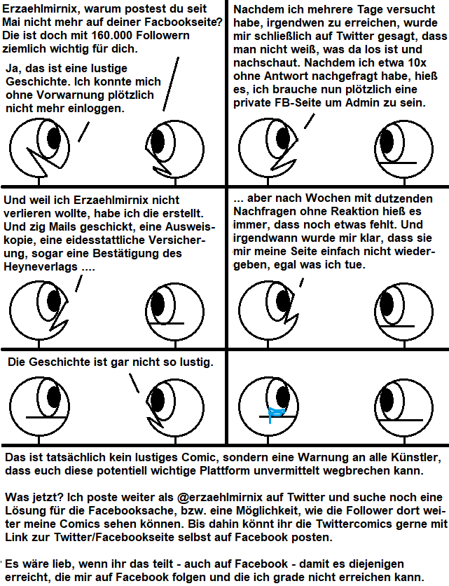erzaehlmirnix's tweet photo. Tja, @FacebookDE zeigt mir leider so richtig den Mittelfinger als (nicht mehr) Betreiberin einer Künstlerseite. ☹️ https://t.co/JRwxcAiB4H