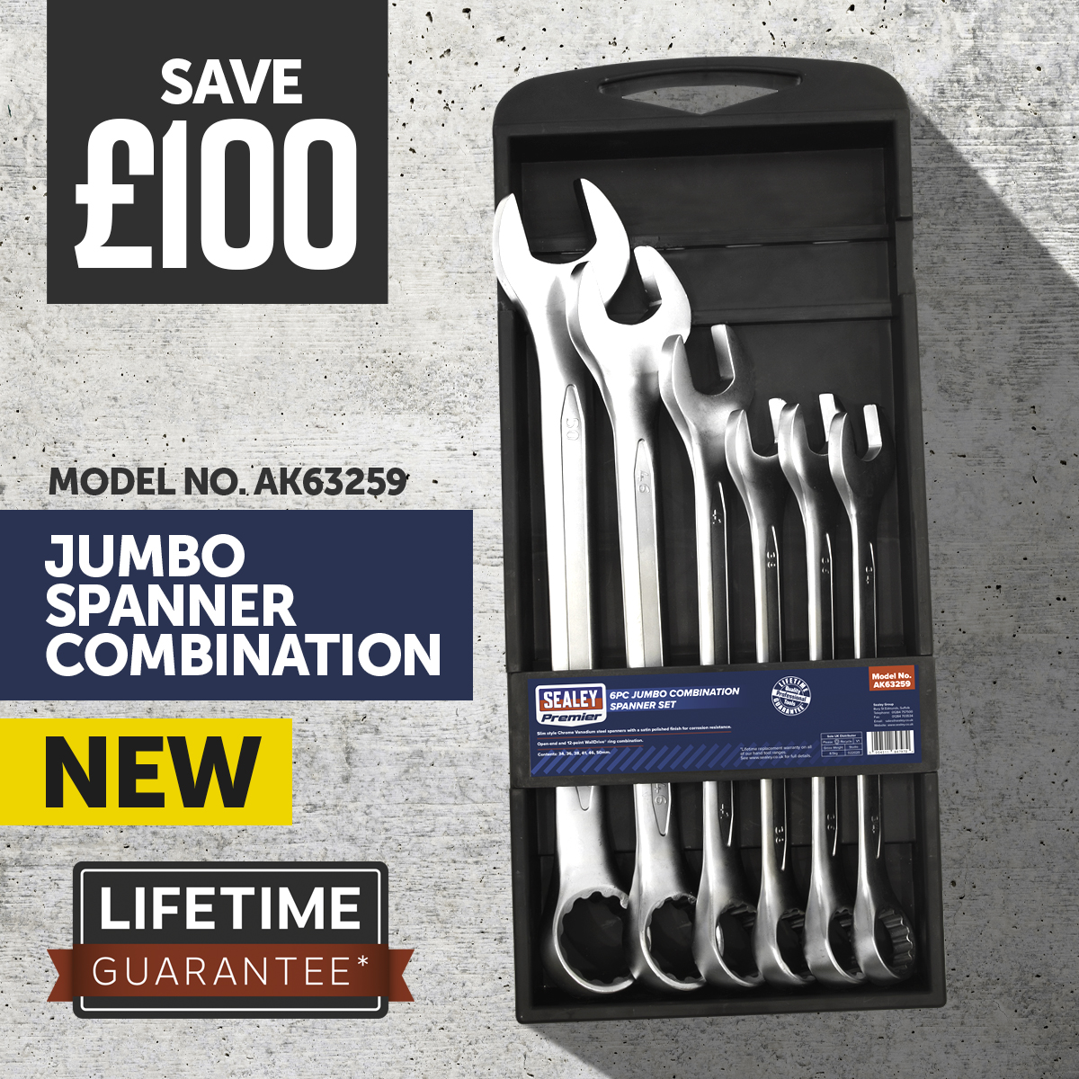 Sealeytools's tweet photo. Fantastic savings on our NEW Jumbo Spanner Combination with Lifetime Guarantee. 34 - 50mm.
Prices on our website https://t.co/ElbJWcP6F2
#Sealey #SealeyTools #Spanner #Combo #Jumbo #Walldrive #HandTools #LifetimeGuarantee https://t.co/kQFfcobcQ6