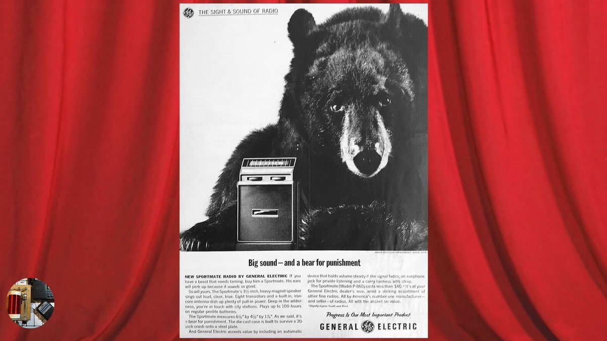 todderbert's tweet photo. "Bear for Punishment",  R.O.T.D.
The Skinny: An AM radio geared towards the Outdoorsman.  Built like a Tank to take some Serious Punishment.  Great Runtimes for it's age.  A true "Sportmate".
Explore Vintage GE Radios at eBay: https://t.co/zoSku3eFPW
#ge #sportmate #radio https://t.co/eEJmXByrDU