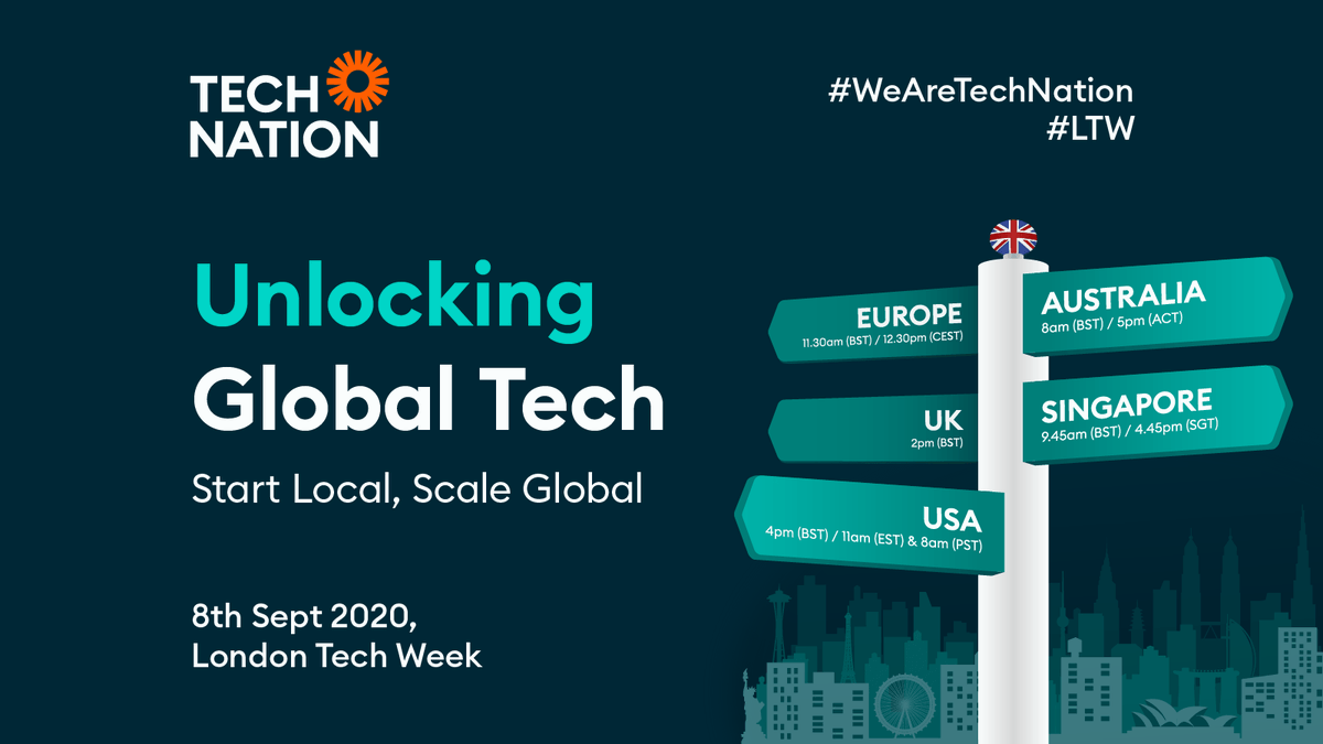 TechNation's tweet photo. ๐ฃ๏ธ๐On Tuesday 8 Sept we're holding a virtual #LTW event exploring global tech.
Hear from leading tech figures in Australia, Singapore, Europe, the UK and US discussing expansion and scaling in different regions post #Covid19
๐ https://t.co/BO907W52zD
#WeAreTechNation https://t.co/bIuGUv8tSC