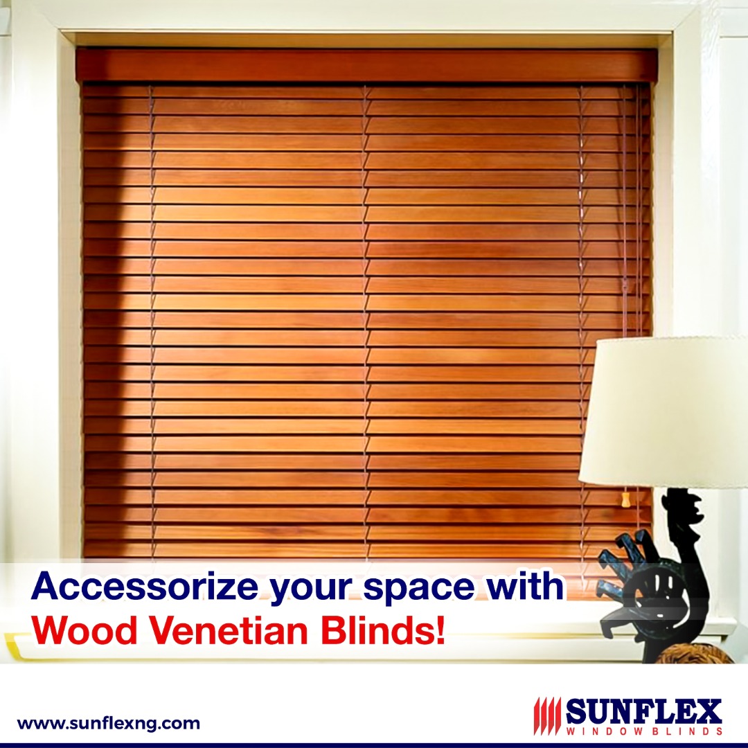 SunflexBlindsNG's tweet photo. Perfect in so many rooms in the home, these  Wood Venetian Blinds are the ultimate way to dress the window simply, yet add so much character to the room.

Get them at the best price today.
Call or WhatsApp 08023117304
Email: info@sunflexng.com

#windowblinds #interiordesign https://t.co/564qwGd7WX