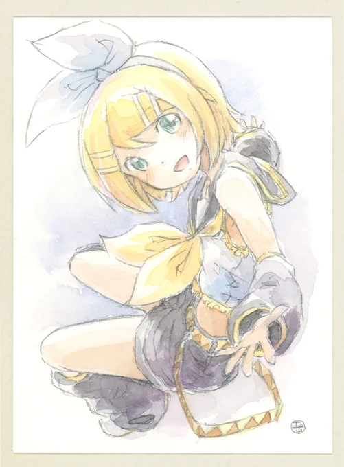 勢い良くリンちゃん描きました!
動きのある絵は塗りもちょっとはみ出すくらいで丁度良いのじゃ 