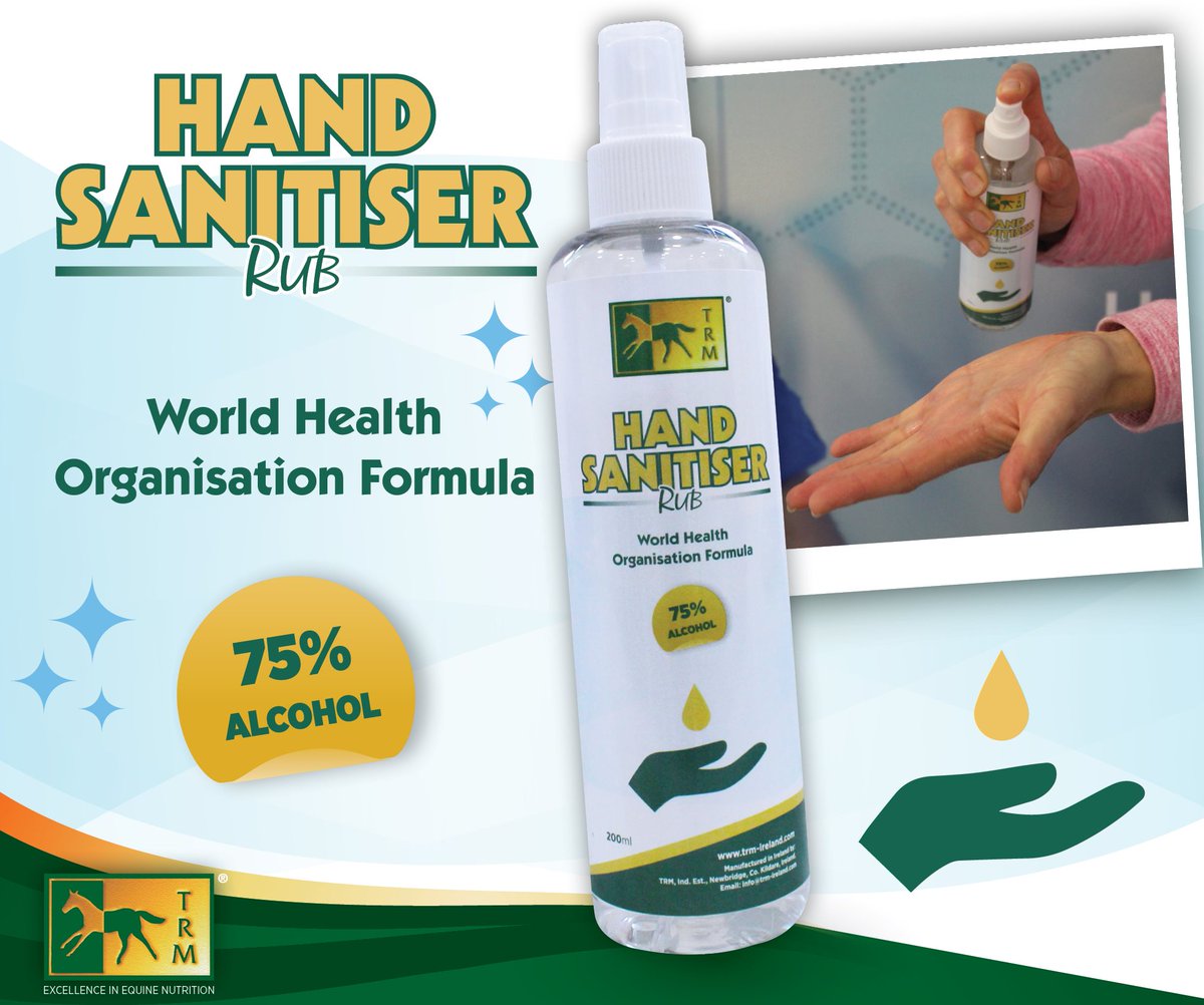 triequestrian_1's tweet photo. Every tack box has one!
 TRM hand sanitiser 200ml on sale at TRI Equestrian for €5.00
#trm #handsanitiser #triequestrian https://t.co/BhGzgHlmeH