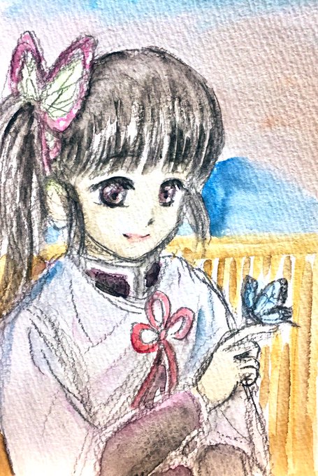 あおき　しずかさんがTwitterに投稿した栗花落カナヲ(鬼滅の刃)のイラスト。