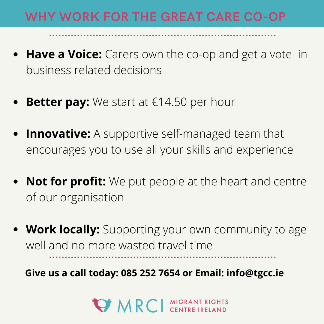 Why work at the <a href="/GreatCareCoop/">The Great Care Co-op</a>? Why use our services?