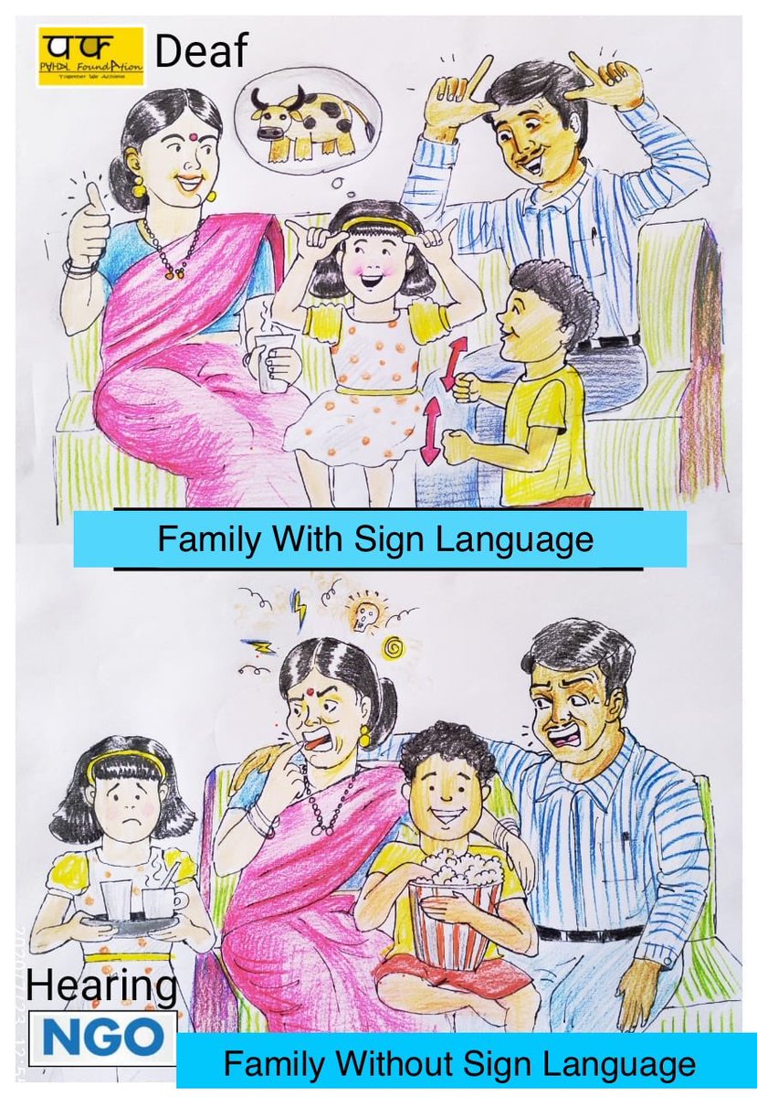 PahalFoundatio2's tweet photo. Sign Language is very important in a Deaf person’s life.. @drag_org @disabilitycomm @nipunmalhotra @CPMumbaiPolice @dhananjay_munde @Shilpi_Kapoor @RahulGandhi @AnupamPKher @CMOMaharashtra @supriya_sule @MSJE_AIC @narendramodi @jennylayfluffy @MSDESkillIndia @COVIDNewsByMIB https://t.co/cBZHGl1crB
