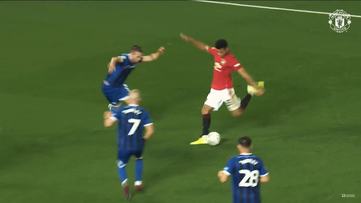 So, let’s look into this touch.The first example of it was versus Rotherham:We can see in Still 3, that the touch creates a wider base for Greenwood to shoot from, generating more power. It simultaneously puts the defender off balance and creates a better shooting angle.