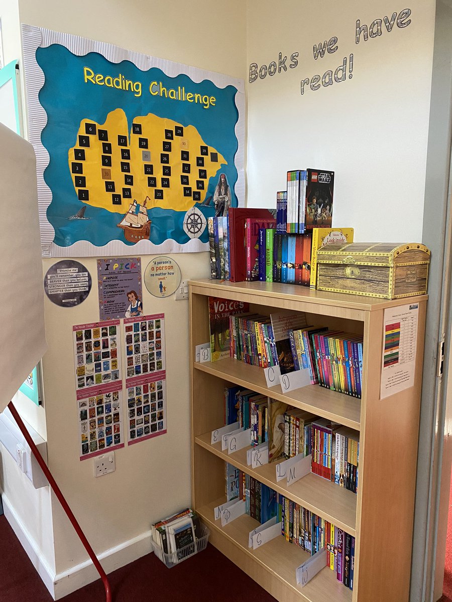 MrsAVJones's tweet photo. Book corner is ready to go with @MrEPrimary recommendations ready for the children to flick through with a few of the texts I have on my shelf #edutwitter https://t.co/9dw0VJF5qf