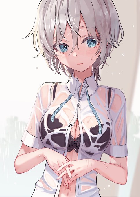 「ニェット、たくさん濡れてしまいましたね…」 