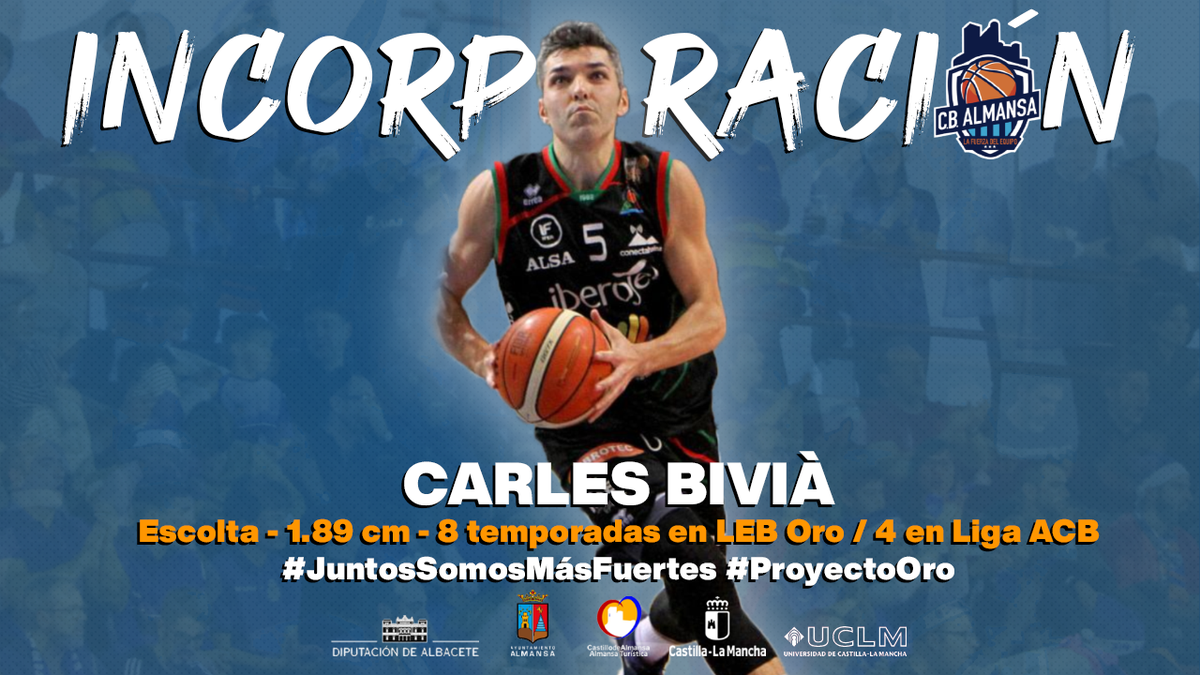 🏀 OFICIAL 🏀 | ✍ | <a href="/carles_bivia/">Carles Bivià Muñoz</a> es el primer fichaje del <a href="/AFANION_/">AFANION</a> CB Almansa 2020/21 de #LEBOro 🔥🔥. Experiencia y liderazgo a las órdenes de <a href="/rubenperello/">𝑅𝑢𝑏é𝑛 𝑃𝑒𝑟𝑒𝑙𝑙ó</a>.

Toda la info en nuestra web: cbalmansa.es/carles-bivia-p…

Benvingut, Carles!
#ProyectoOro #LaFuerzaDelEquipo