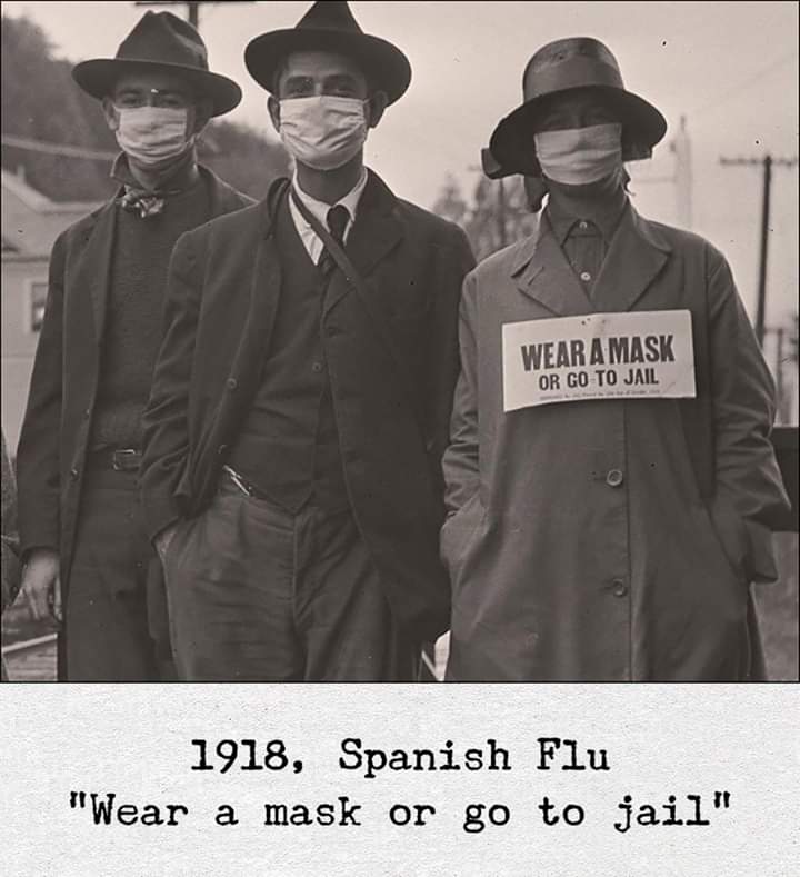 The below two pictures perfectly depicts that nothing has changed much since ages. The Spanish flu created havoc worldwide more than a century ago in the year 1918. Covid 19 on the other hand is unleashing it's wrath since Dec 2019 and has claimed many lives till now. (1/n)