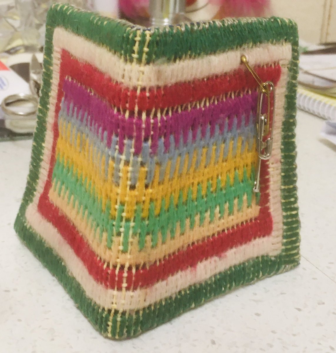 TheFoodGranny's tweet photo. @HandKnittedLove @MaryDenise22 @AAC_Donna ladies instead of doom & gloom, thought you’d appreciate these photos of a needle case I made in primary school 60yrs ago. Not one stitch unravelled #standingthetestoftime https://t.co/zKDrj0VYmx