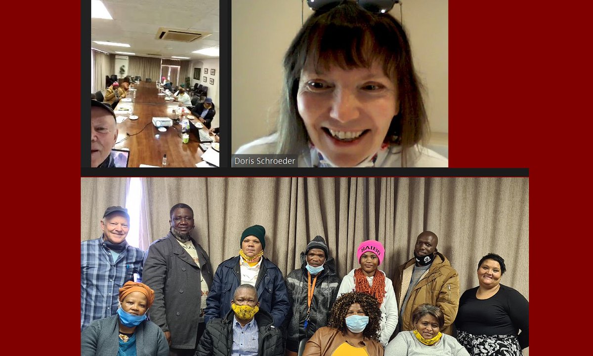 TRUST_Project's tweet photo. With funding from @c4globe at @UCLanResearch, Kimberley meeting of San delegates discusses local research needs and San code with TRUST Co-ordinator Doris Schroeder. https://t.co/zNAfKY1SlX https://t.co/bVI9bcBvRE