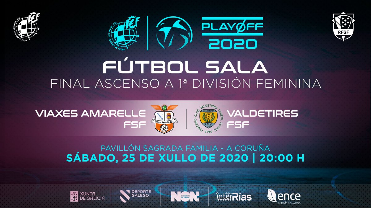 futgal's tweet photo. ⚽️ PLAYOFF FÚTBOL SALA |

O Pavillón da Sagrada Familia alberga este sábado a gran final polo ascenso á Primeira División Feminina entre o @amarellefsf e o @valdetiresfsf 

🔗 https://t.co/C17REw5ycS https://t.co/mviOLwmpoz