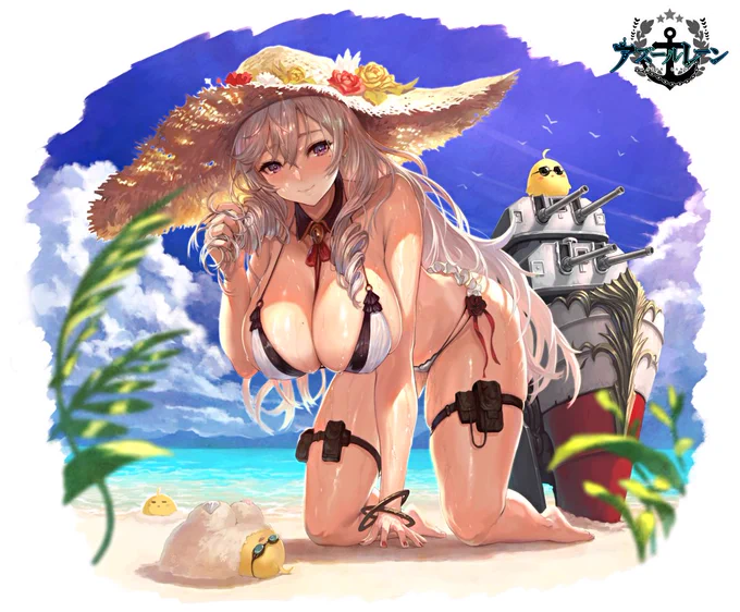 海の日なので、「アルジェリー」の「水着」ができる工程を公開します?#アズールレーン 