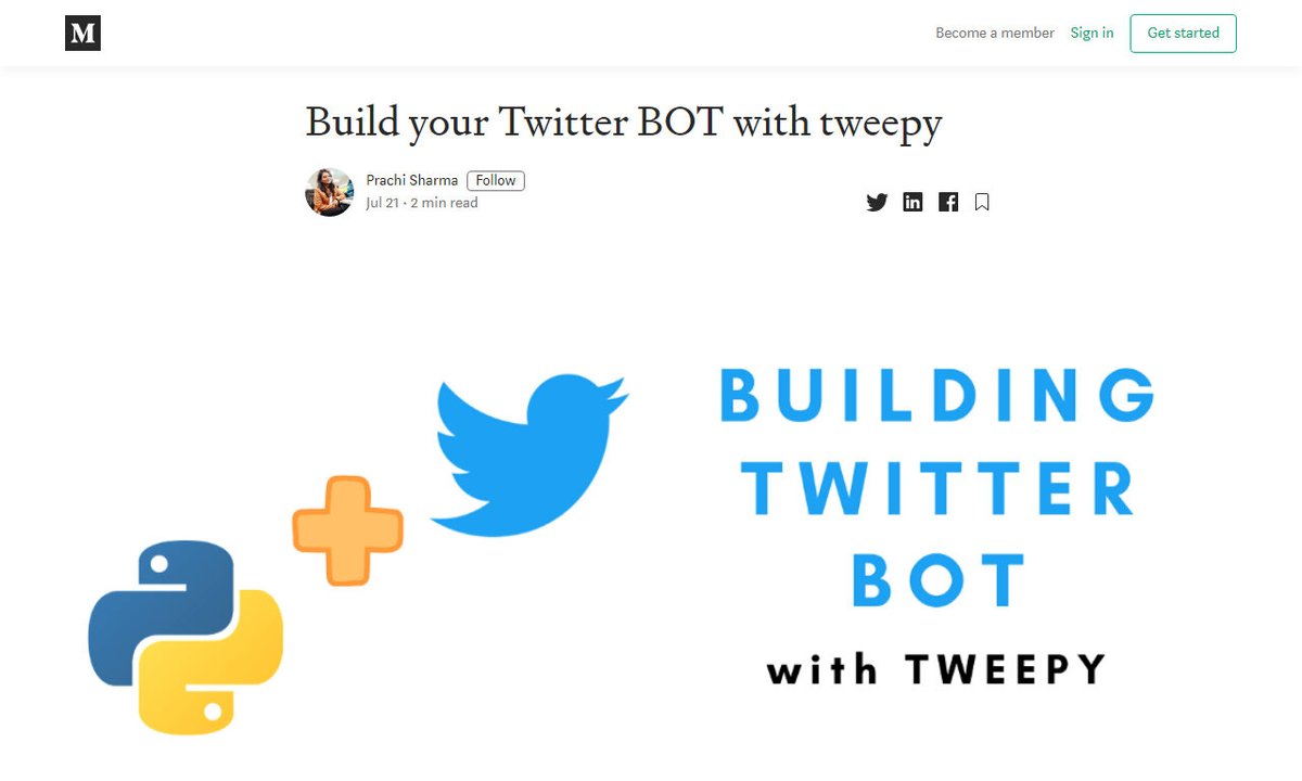botcide's tweet photo. Build your Twitter BOT with tweepy
#twitterbottweepy #authenticationtokens #consumerkeys #rts #botaccount #chatbot
via @medium
☛ https://t.co/7gmPOOuOfO https://t.co/J55hZ92e93