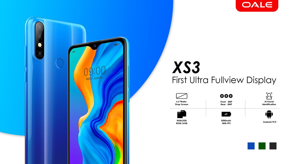 OaleMobile's tweet photo. #XS3 XS3 is the first 6.6 inch ultra fullview display with a 19:9 screen ratio and achieves a 91% screen-to- body ratio to create the ultimate viewing experience. https://t.co/9mRM3x6ELD