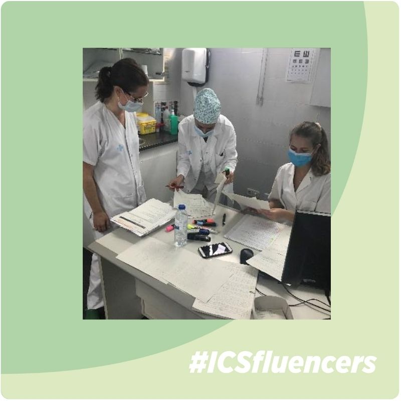 icscat's tweet photo. La feina no acaba mai, xo tot és possible amb una bona organització! @purirobles2 ens ha ensenyat com han reorganitzat les tasques diàries x atendre a la població, una feina indispensable gràcies a tots els professionals q treballen al centre. #ICSfluencers #S54PR  #apcostaponent https://t.co/HtAgt26GAu