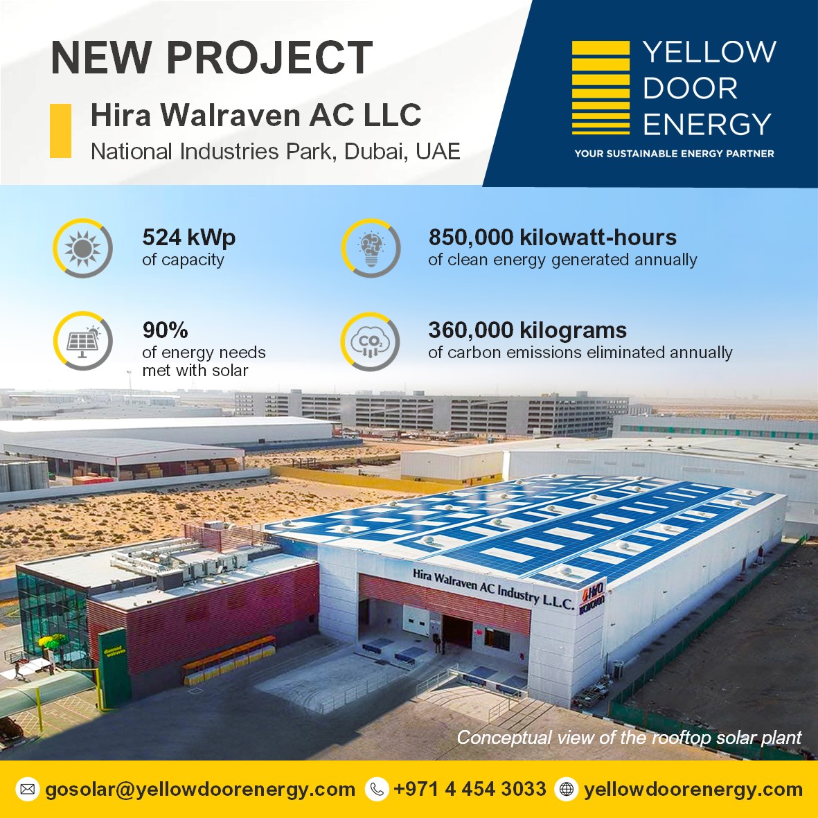 Yellow Door Energy wins #solar contract with Hira Walraven in the UAE🌞🌞🌞

Congratulations to all and we look forward to completing the solar plant and having it generate clean, green, #renewableenergy for many years to come! 👏👏👏

#shamsdubai #uaenergystrategy #solarenergy