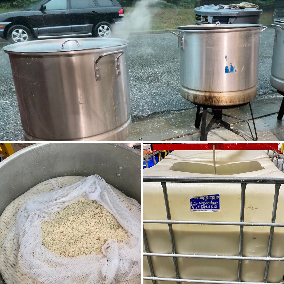 wtigerd's tweet image. Yours truly and the team at the distillery had a busy day yesterday.... any guesses on what we started? 😁🥃.  10+ hours of rice, water, propane tanks and manual labor. At the end of it all, we finished up with close to 250 gallons of rice mash. Let the fermentation begin!!