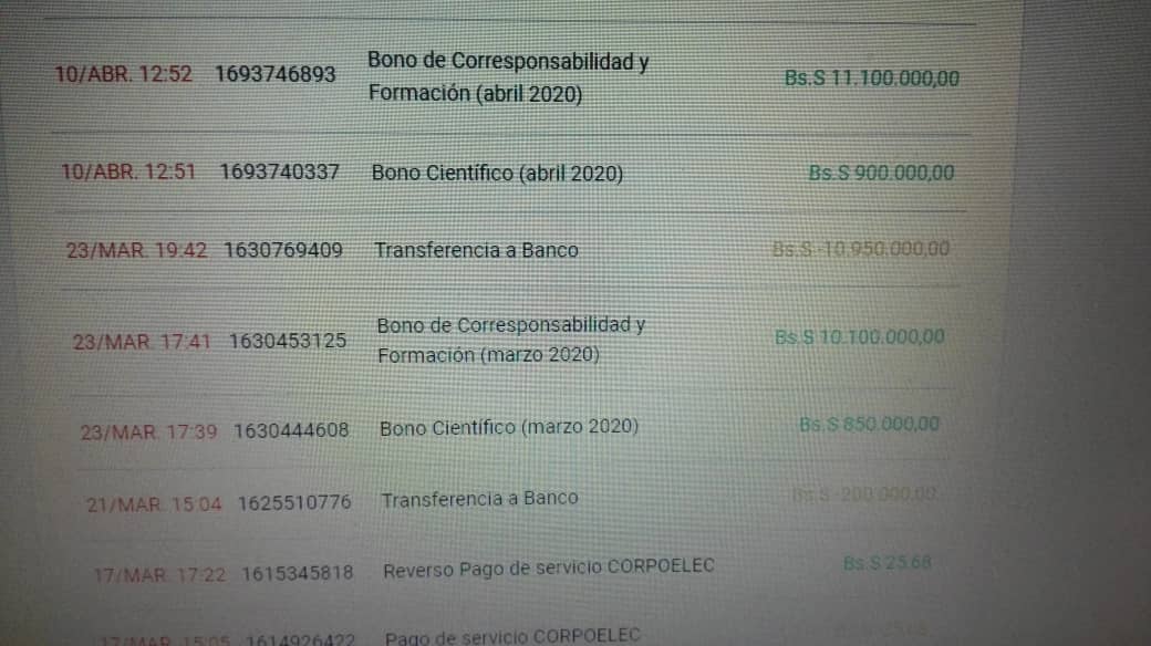 Gerentes en #Cantv reciben bonos a través del sistema patria, comenzaron con 10millones y ya van por 30M... Bono d corresponsabilidad y formación y bono científico! Mientras activos y jubilados pasan todo tipo d calamidades. Excelente licenciada <a href="/Gabrielasjr/">Gabriela Jiménez</a> q ejm de liderazgo!