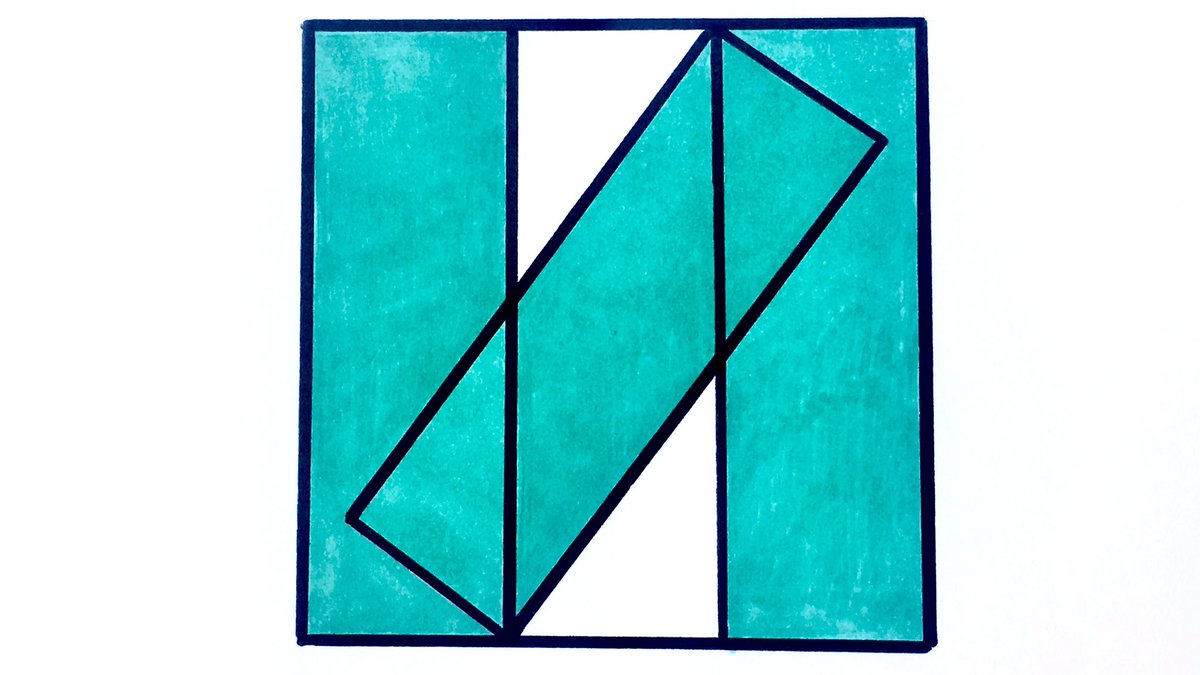 Cshearer41's tweet photo. The three green rectangles are congruent. What fraction of the square do they cover? https://t.co/YV7pMHEKoM