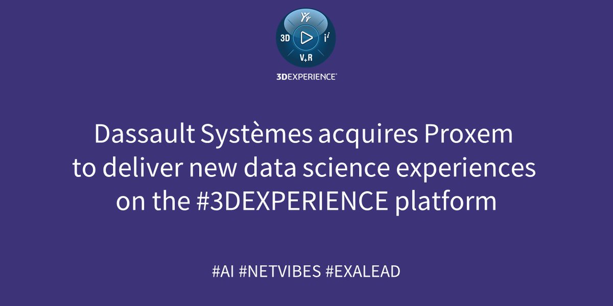proxem's tweet photo. .@Dassault3DS acquires @Proxem to deliver new collaborative data science experiences on the #3DEXPERIENCE platform: https://t.co/b6yIxt575H #AI #NETVIBES #EXALEAD https://t.co/P8sKkMjUqK