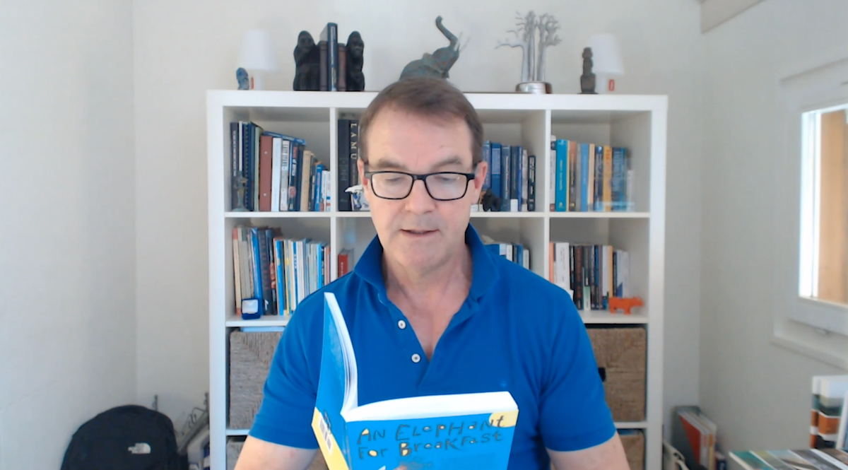 LadyZellaBooks's tweet photo. #LIVENOW-Chapter 23 of #AnElephantForBreakfast read by Former Secretary General of CITES&Special Envoy for #AfricanParks @JohnEScanlon
#ReadingForWildlife is a month-long book reading campaign for children and adults to raise awareness of the #IllegalWildlifeTrade. https://t.co/Kv9HBGgTGp