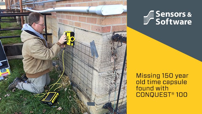 SensorsSoftware's tweet photo. Learn how a #Conquest100 #GPR System narrowed down the location of a historic 150 year old time capsule buried in a cornerstone of the Jackson County Courthouse. #SensoftGPR https://t.co/pVGRwvE3Yd https://t.co/ibkPfbH5vF