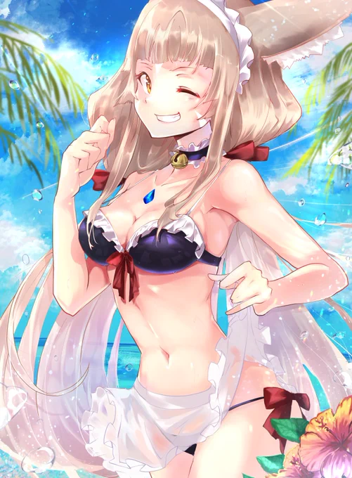 Thank you for 5000 followers!!
常夏のメイド水着ニアちゃん??
#ゼノブレイド2 
#XenobladeChronicles2 