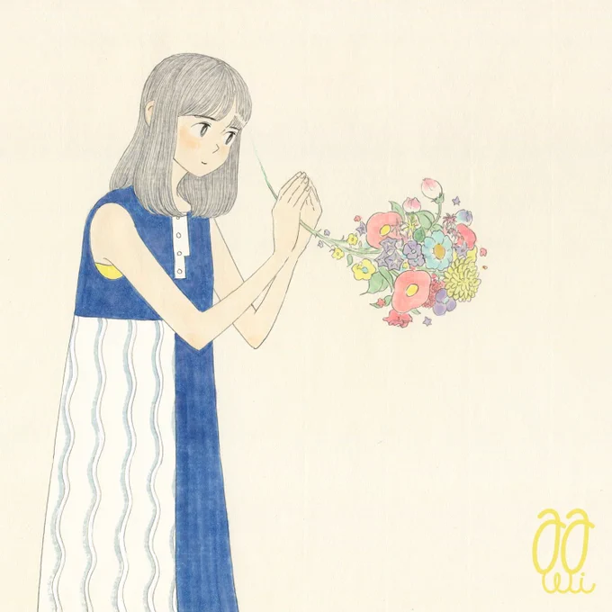 イラスト : 花を願う。 