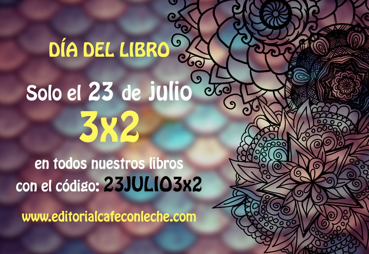 Por aquí también nos sumamos al #DíadelLibro con una oferta 3x2 en todos nuestros productos (comprad 2 libros y llevaos otro gratis). Usad el cupón 23JULIO3X2 al hacer el pedido y veréis. 🦾 ¡Solo hoy!

editorialcafeconleche.com/tienda

#OfertasDíadelLibro #DíadelLibro2020
