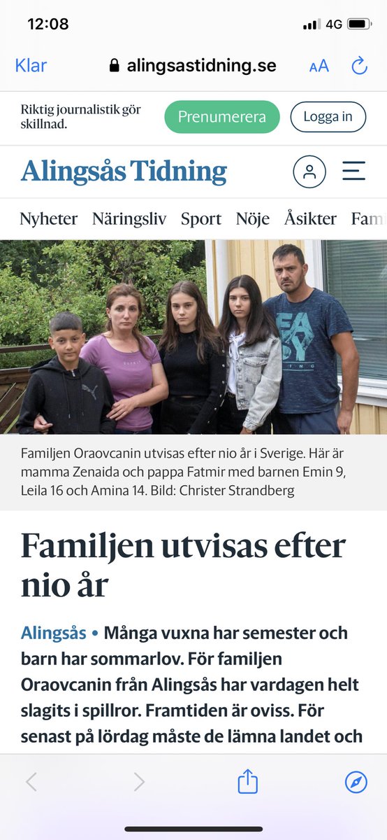 Båda familjerna kommer 2011.

Den ena familjen begår brott, lever på försörjningsstöd, och får permanent uppehållstillstånd.

Den andra familjen har hus, fast jobb, bidrar till vårt gemensamma - får utvisning och måste lämna landet.

Det går inte ens att göra satir såhär bra.