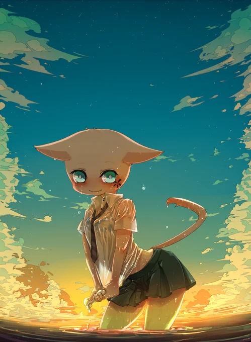 海とか水中とか昔の絵に若干手を加えた物だけど.....(先頭から順に2019年,2018年,2015年,2014年)#海の日 