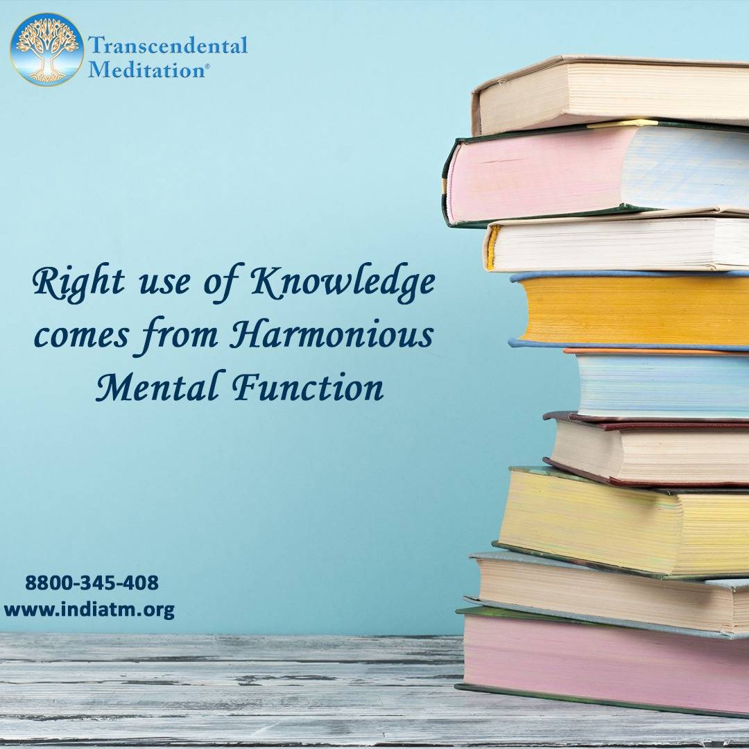 india_tm's tweet photo. Would it serve any purpose if you could not apply tha knowledge you have assimilated with so much effort? Optimum application depends on how well you use your brain. That in turn comes from mind-brain integration.
#Meditate
#TranscendentalMeditation
#brainpotential #education https://t.co/YfrJoKXduW