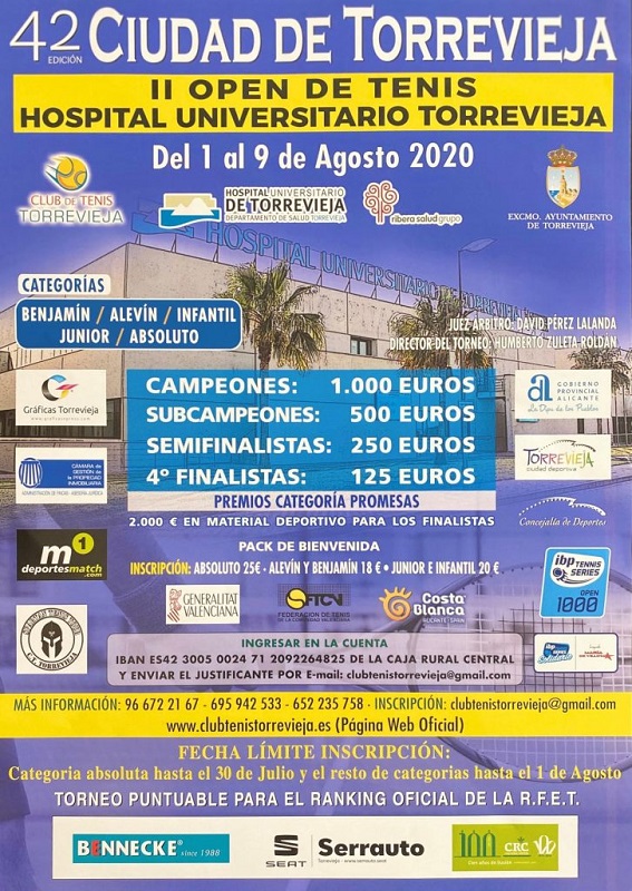 res_esmeralda's tweet photo. Aún puedes inscribirte en los torneos de #Tenis de #torrevieja que se celebrarán del 1 al 9 de agosto en Los Balcones.
Puntuables para el #ranking de la Federación.
Este año no habrá competición de veteranos como indica @torreviejaturis
#opendetenis #torneociudaddetorrevieja https://t.co/8aHTrPV1zK