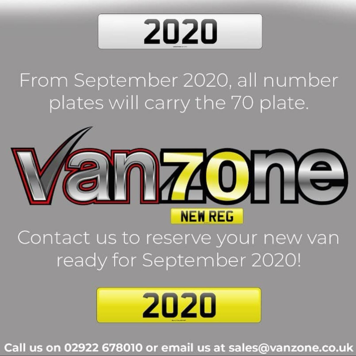 New Reg Plate | 2020 | Vanzone