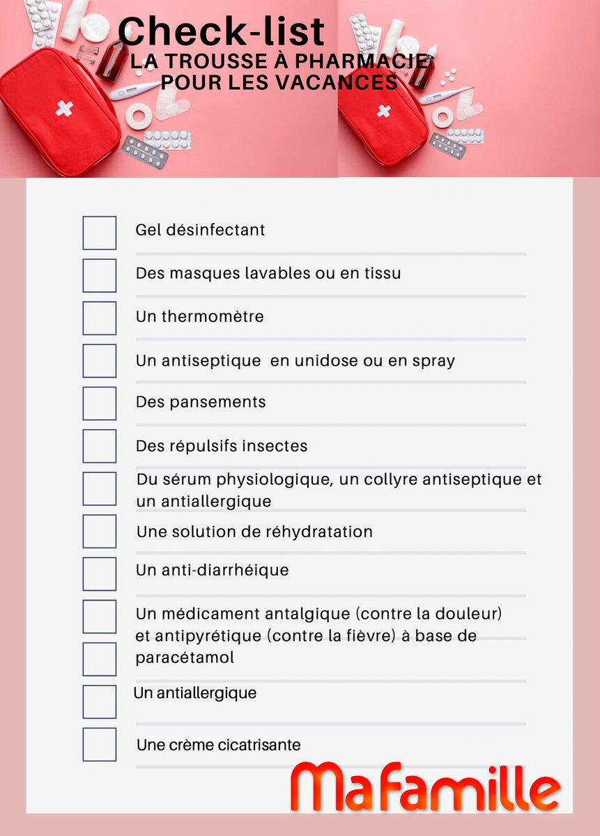 MaFamille237's tweet photo. #Aimprimer Voici 12 choses VRAIMENT utiles à avoir dans votre trousse à pharmacie que vous voyagiez en bus, en voiture ou en train 😇

Par Dr @PechensO de la Pharmacie du Centre. https://t.co/8ssRnKmD9u