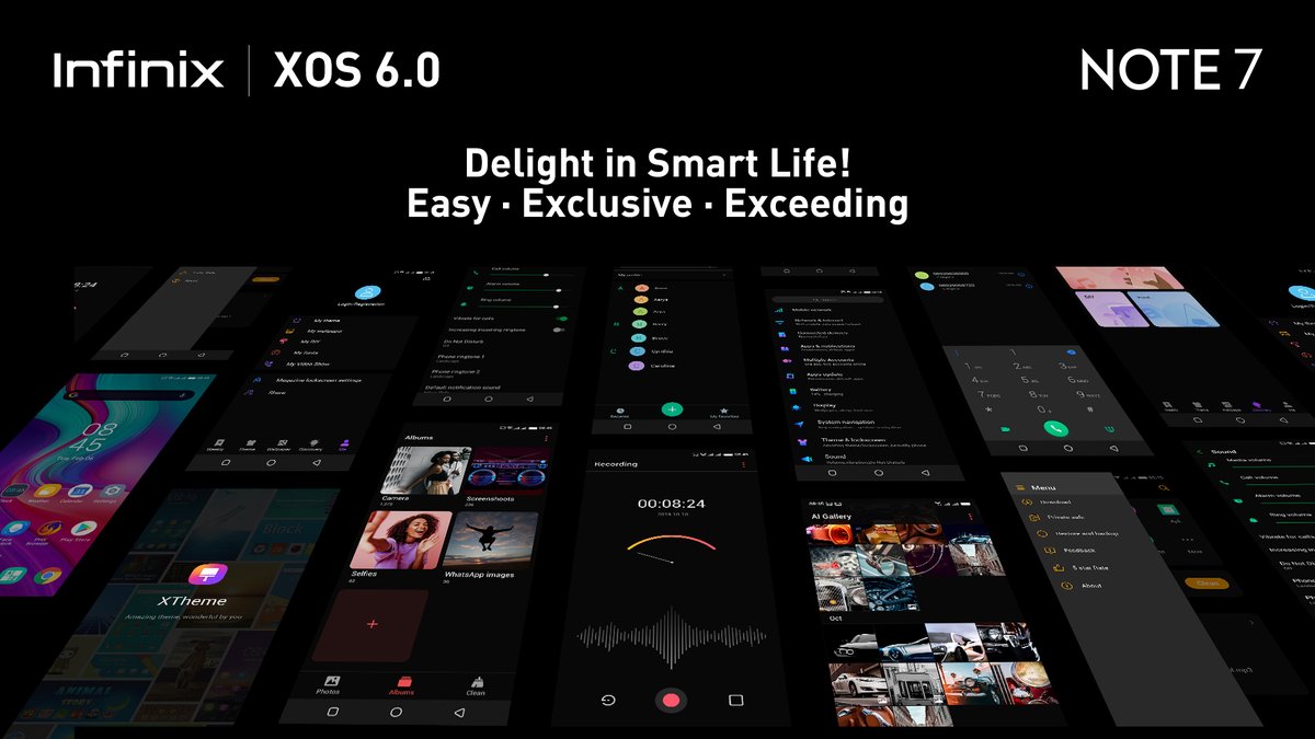 InfinixGhana's tweet photo. XOS6.0 brings revolutionary changes with its new exciting upgrades .😎
Enjoy the latest features such as Dark Theme, Gesture Navigation, Android 10 and many others.😍
#ExploreNote7 #DelightInSmartLife https://t.co/1GPr2Cj9sZ