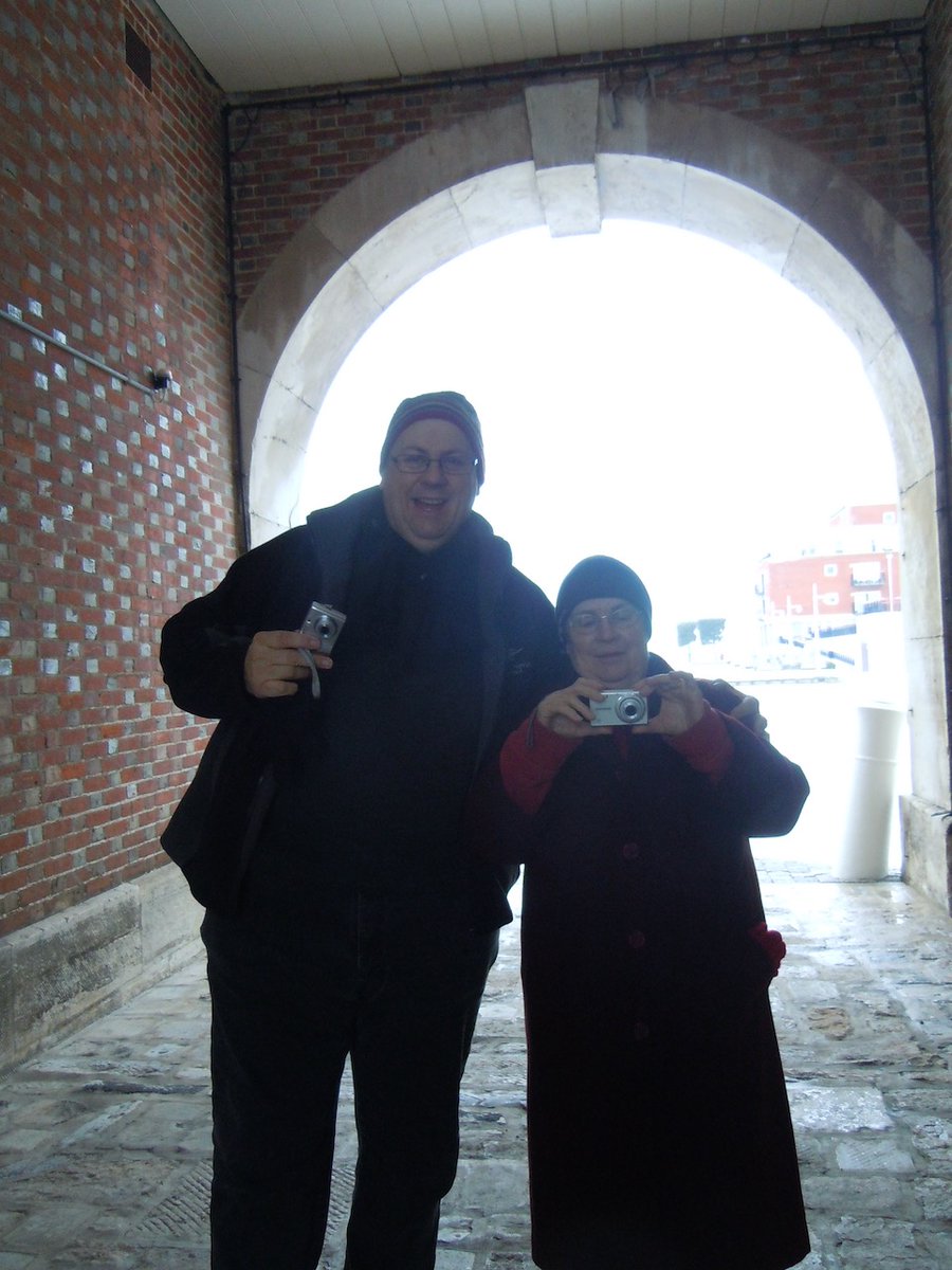 Here with my brother David (yes, my brothers are literal giants)in Portsmouth (UK) in 2010. Me in 2013 (just after her diagnosis) in Maine (US). And with my sister Gina, bro David and our friend, Marilyn in 2017 in London (they also went to Ireland and France).